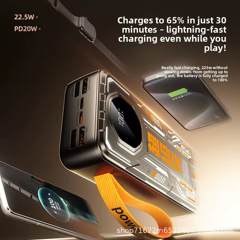 Super Fast Charging Power Bank Built in Dual Cable