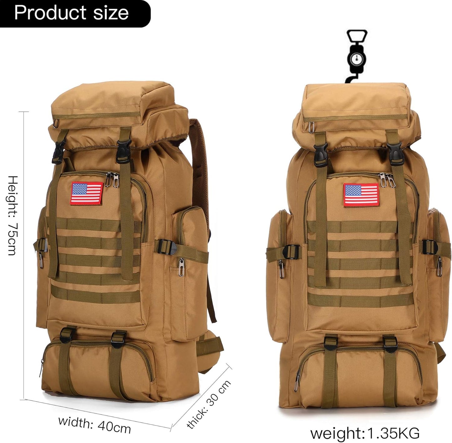 Elite Adventure Ready 70L Hiking Backpack™