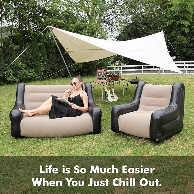 Large Inflatable Leisure Chair, Inflatable Sofa Chair for Outdoor and Indoor Use