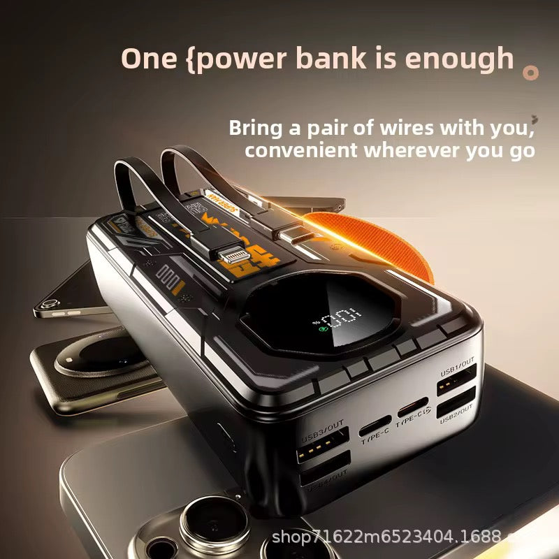 Super Fast Charging Power Bank Built in Dual Cable