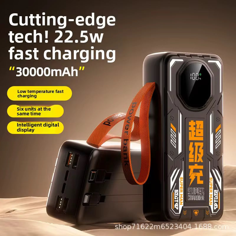 Super Fast Charging Power Bank Built in Dual Cable