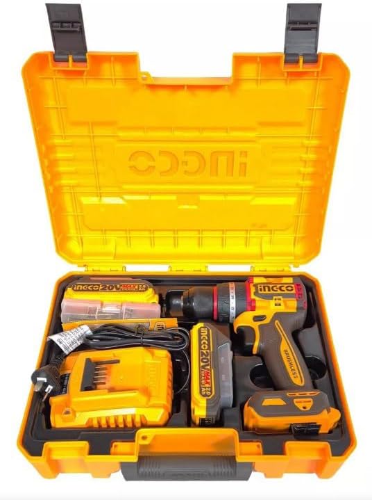 Rechargeable Impact Drill 20V,Brushless Motor, 13mm Steel 47pcs