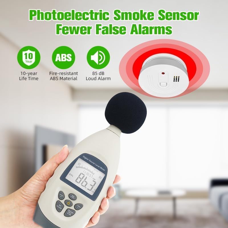 Smoke alarms for home 2pack portable and genuine