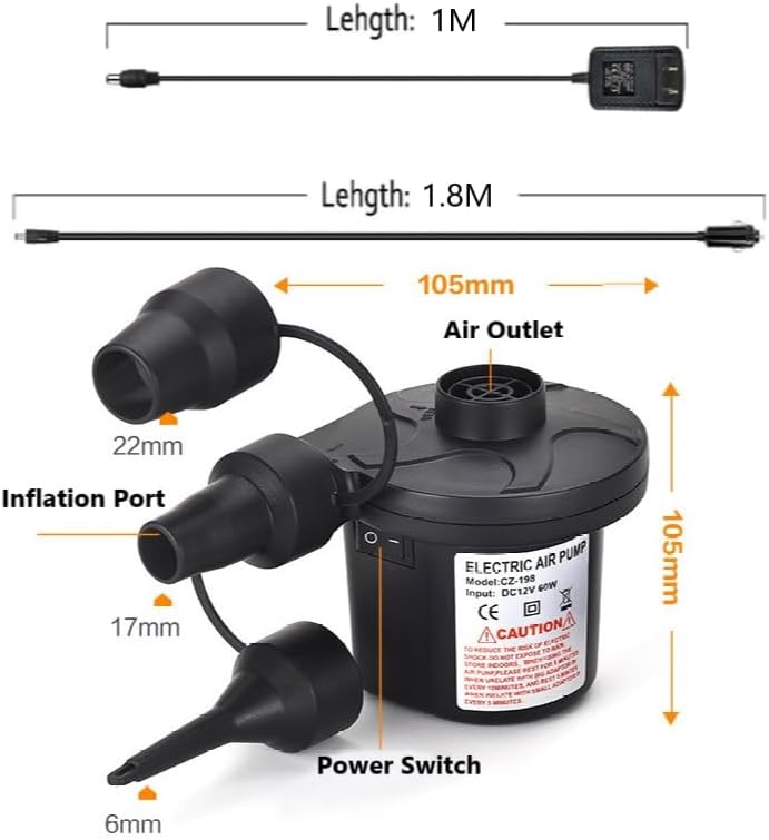 Electric Air Pump with 3 Nozzles