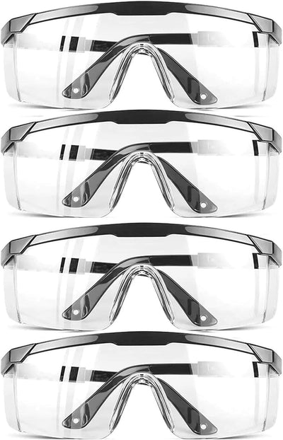 4 pcs Safety GlassesClear Anti-Fog Goggles Over