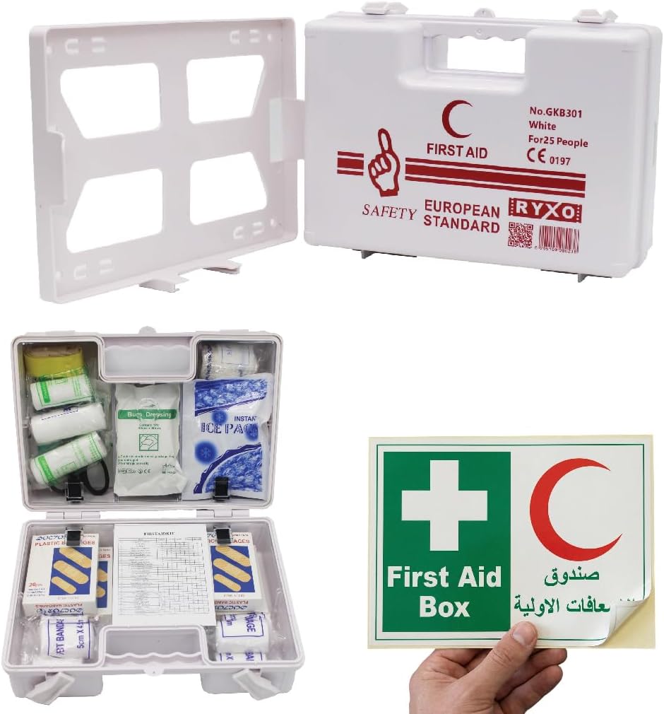 FastCare First Aid Kit, White 149 PEICES INSIDE, For 25 People