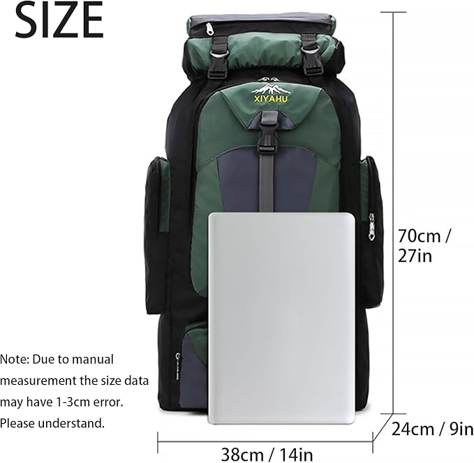 70L Hiking Backpack Large Camping Pack