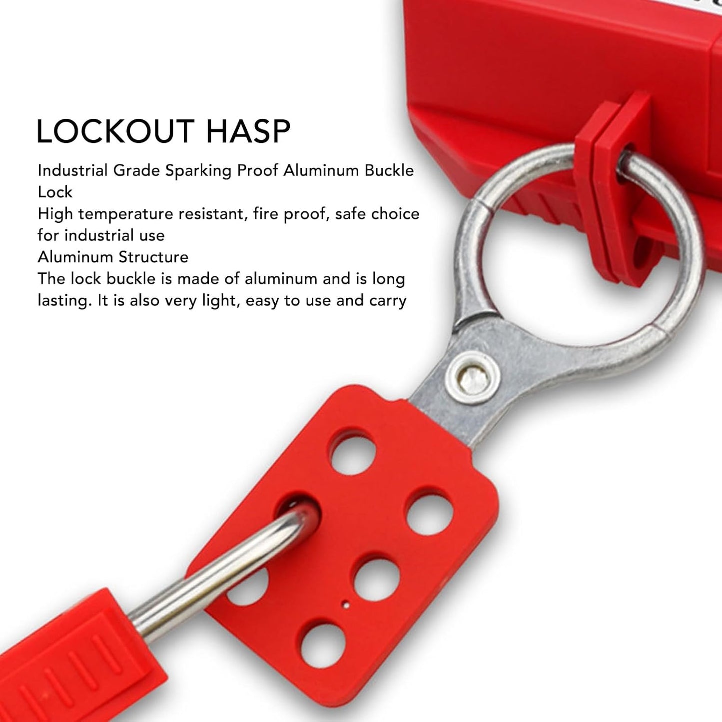 5pcs Lock Out Tag Out Hasp, Safety Hasp Lock 6 Hole Interlock Fireproof Aluminum Padlock