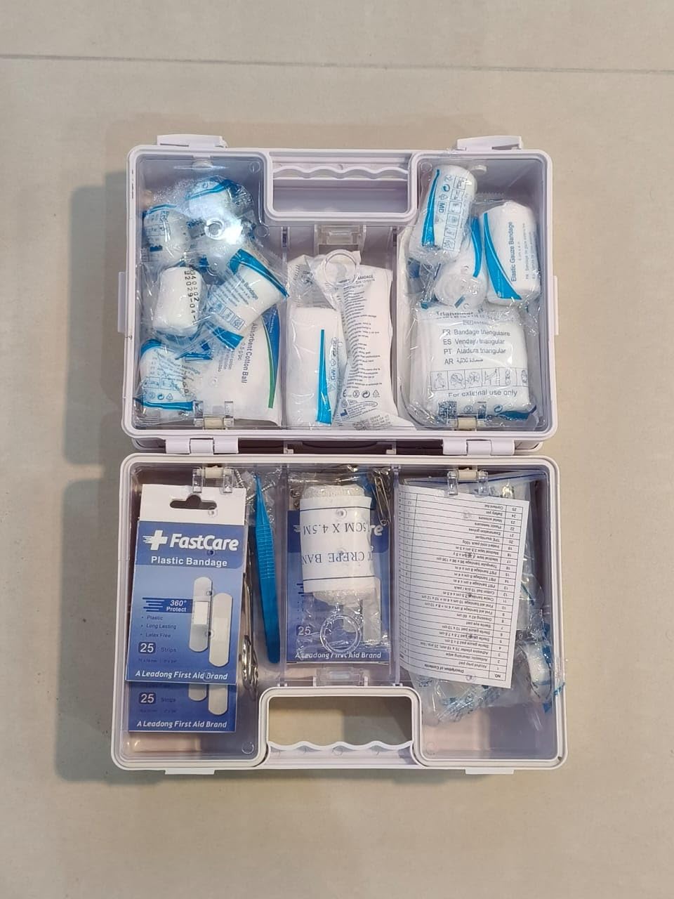 FastCare First Aid Kit, White 149 PEICES INSIDE, For 25 People