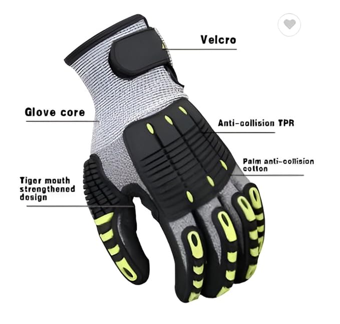 Anti-Vibration Heavy Duty Safety Work Gloves,Cut Resistant Safety Impact Glove