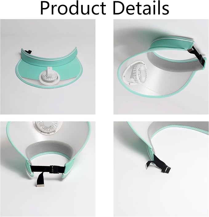 Sun Visors Hat with Fan, Rechargeable Hat with Fan Built in