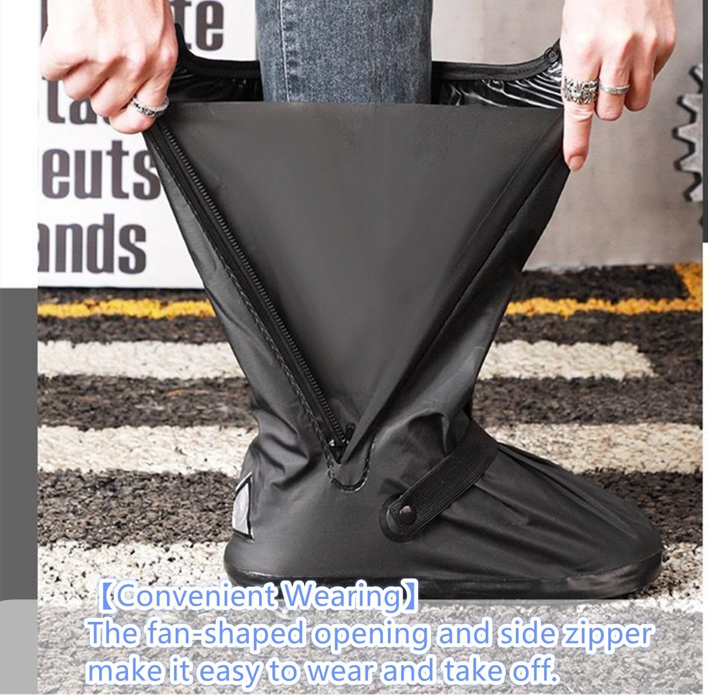 Waterproof Rain Boot Shoe Covers with Reflector