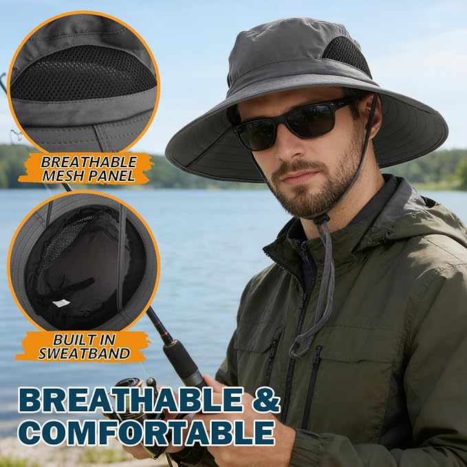 Sun Hat for Men/Women, Waterproof Wide Brim
