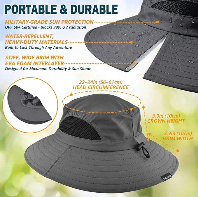 Sun Hat for Men/Women, Waterproof Wide Brim