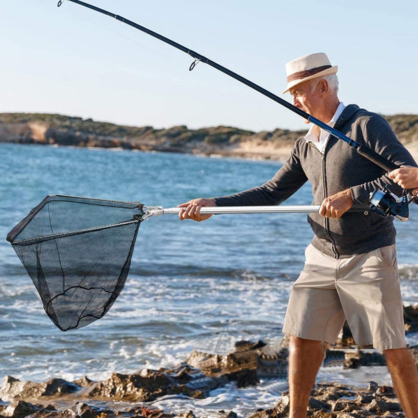 Fishing Landing Net with Stainless Steel Telescoping Pole