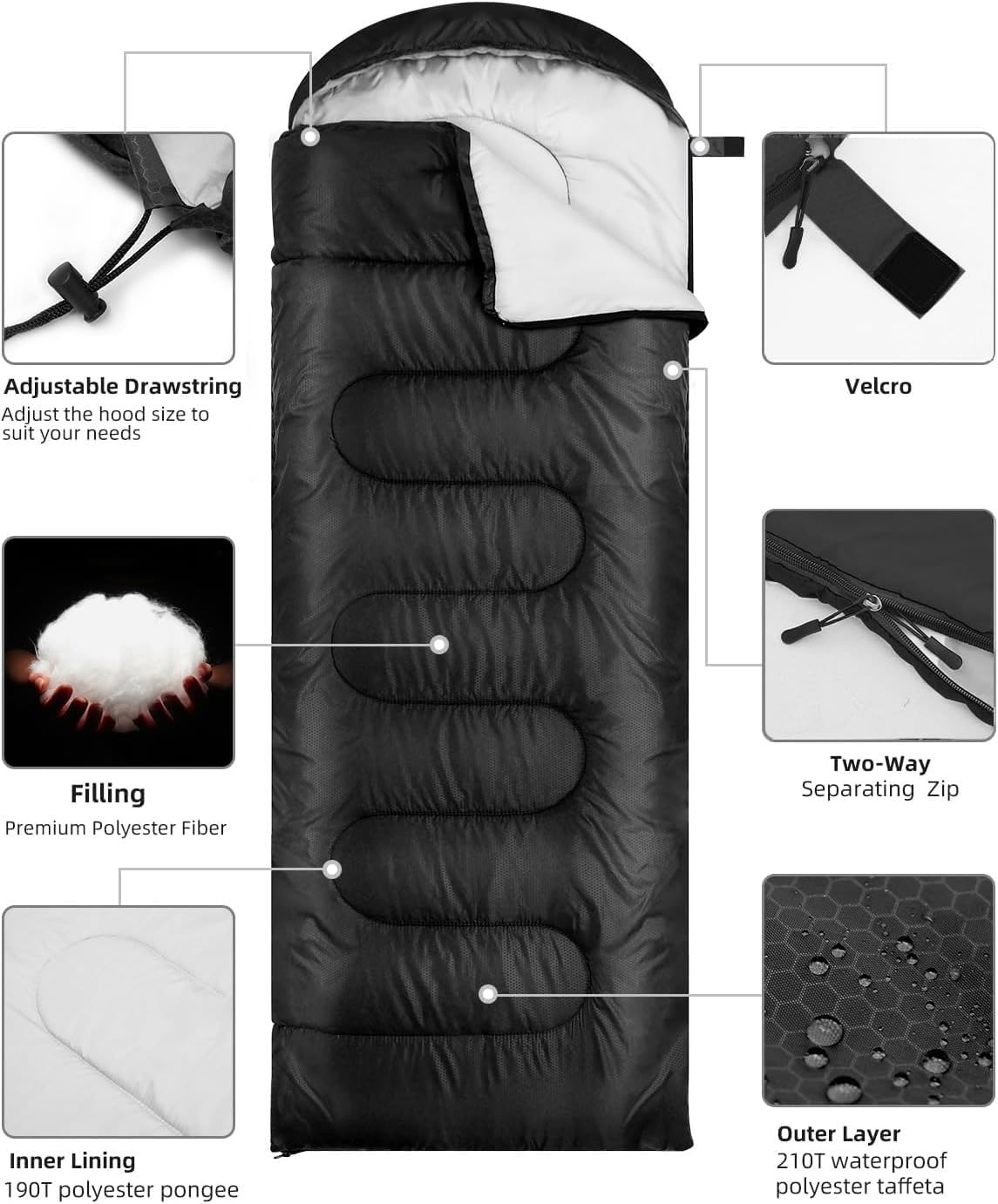 Elite camping Sleeping bag (Heavy Strong material)