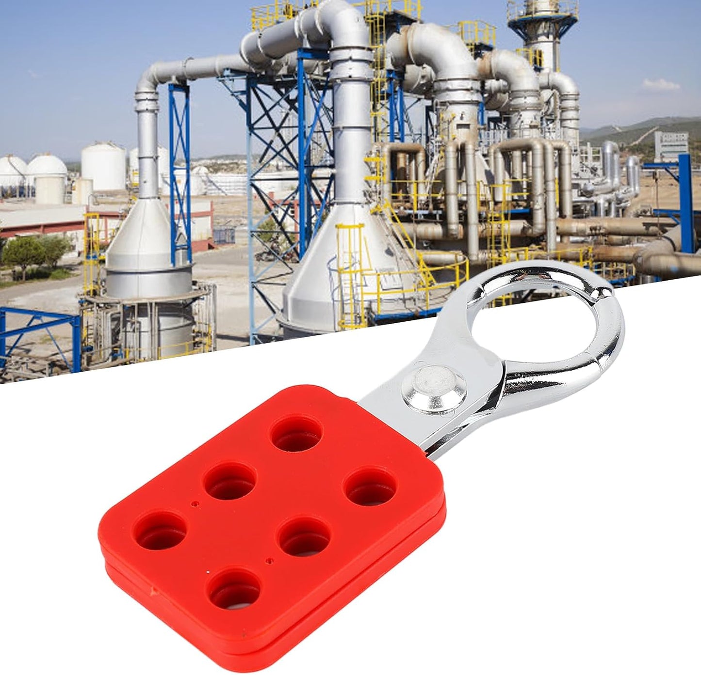 5pcs Lock Out Tag Out Hasp, Safety Hasp Lock 6 Hole Interlock Fireproof Aluminum Padlock
