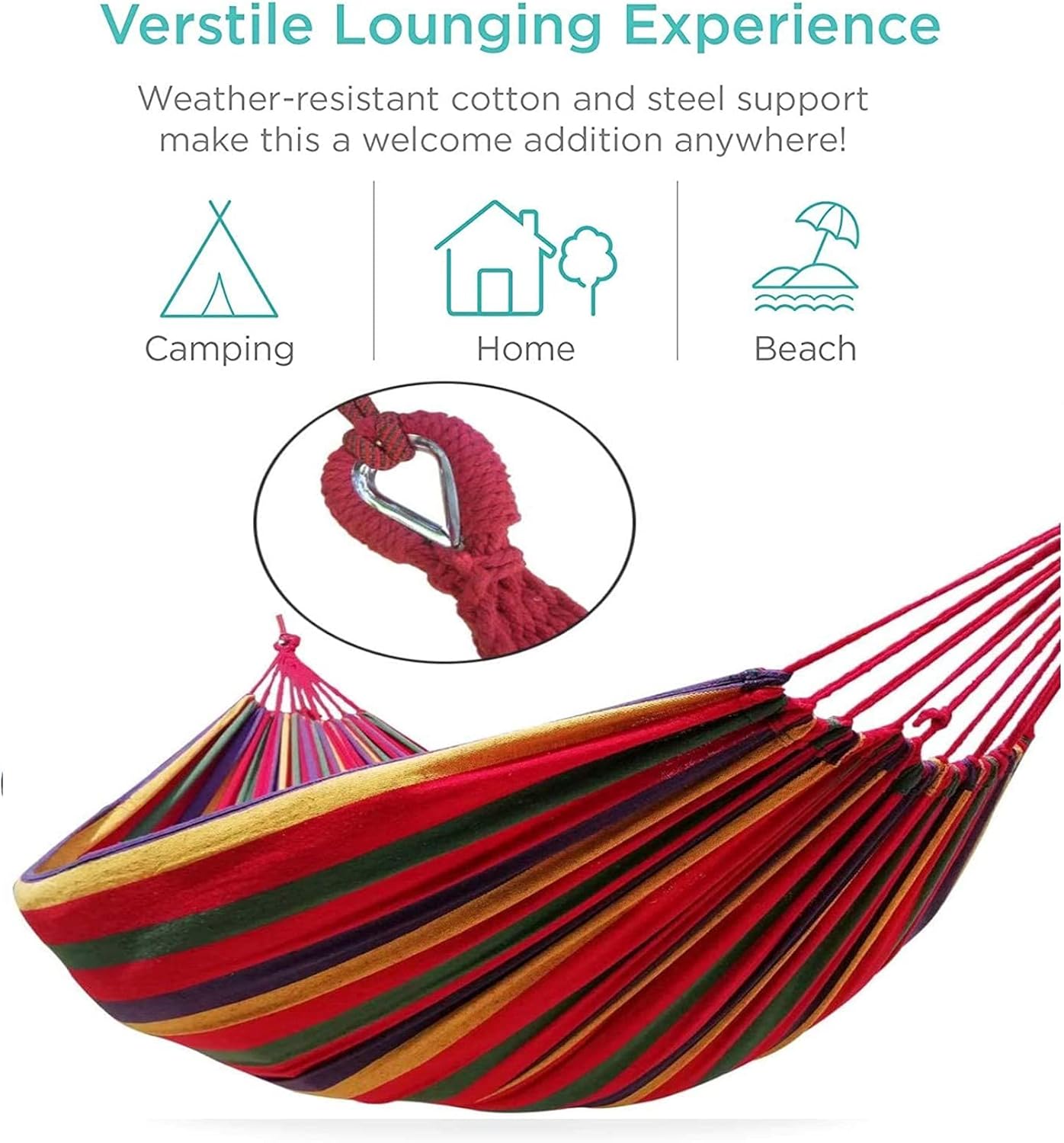 Camping Hammock Extra Large Canvas Cotton Hanging