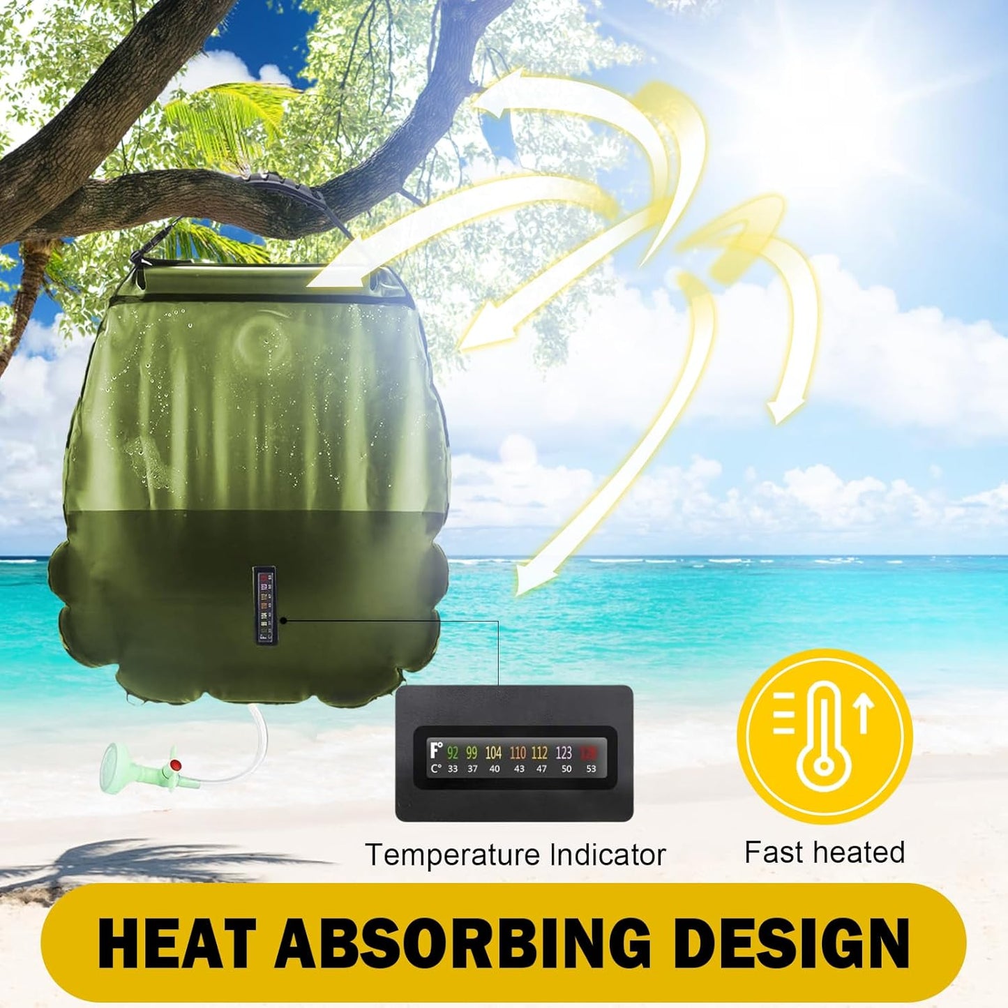 Solar shower bag 20L capacity