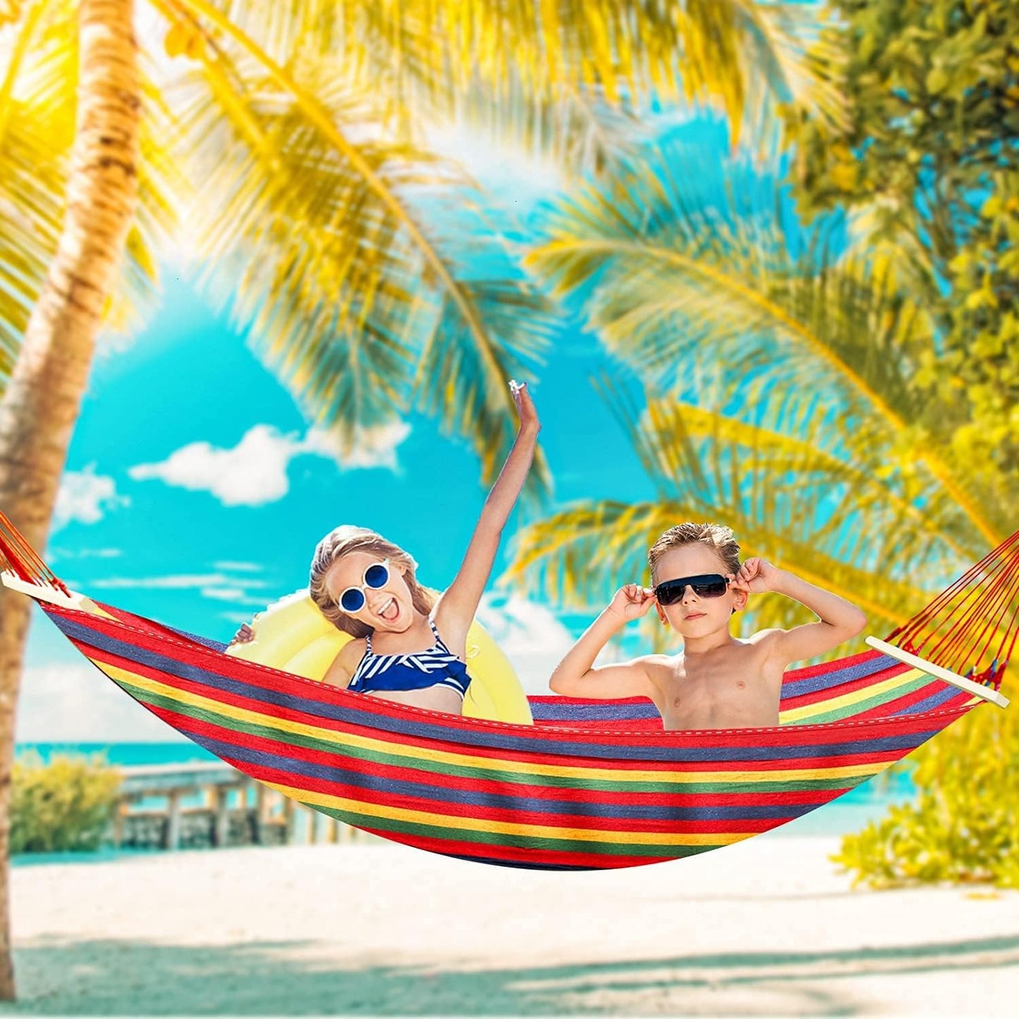 Camping Hammock Extra Large Canvas Cotton Hanging