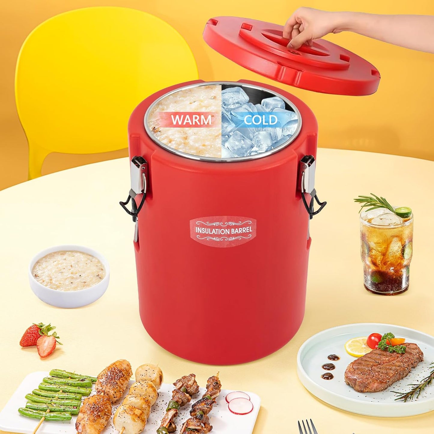 Portable Commercial Food Warmer, Insulated Bucket