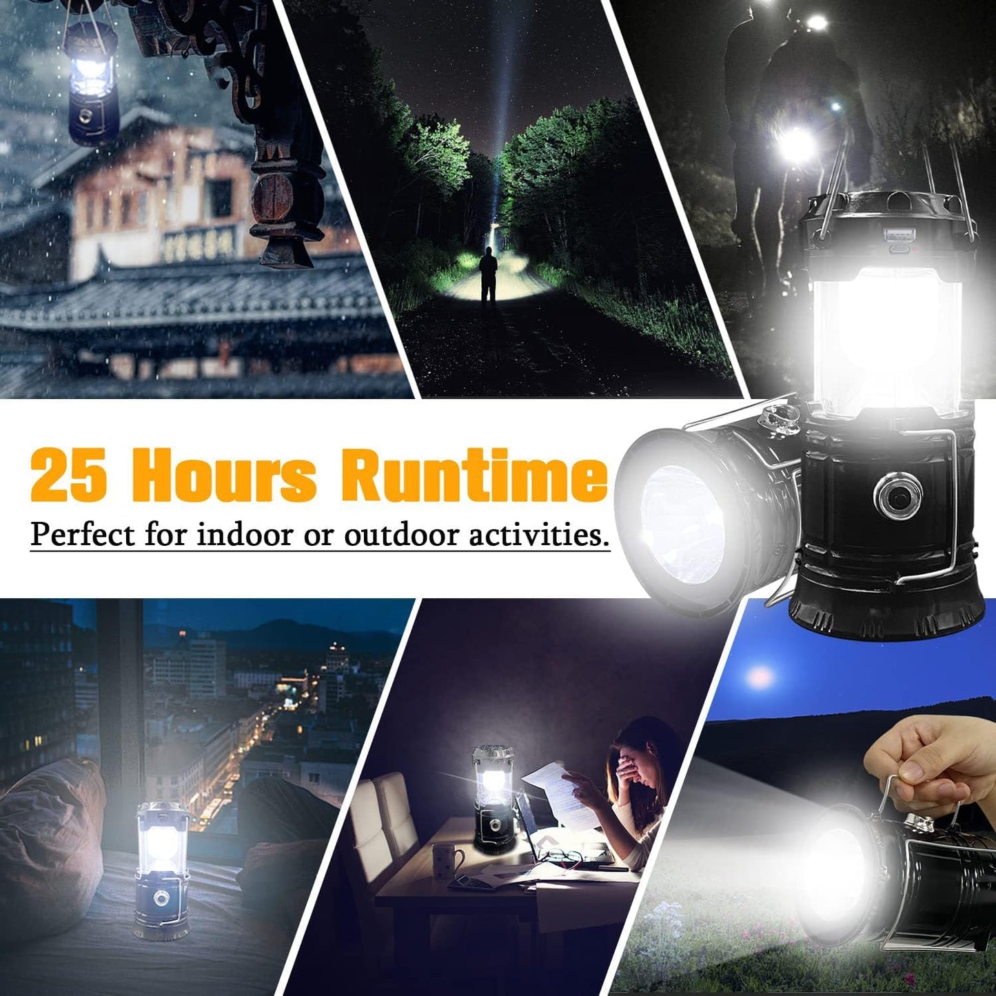 Collapsible Portable LED Camping Lantern Lightweight Waterproof Solar