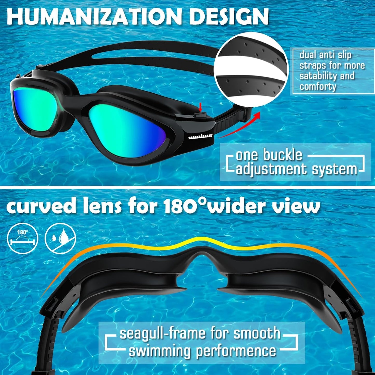 Swimming Goggles Swim Pool Goggles Anti Fog