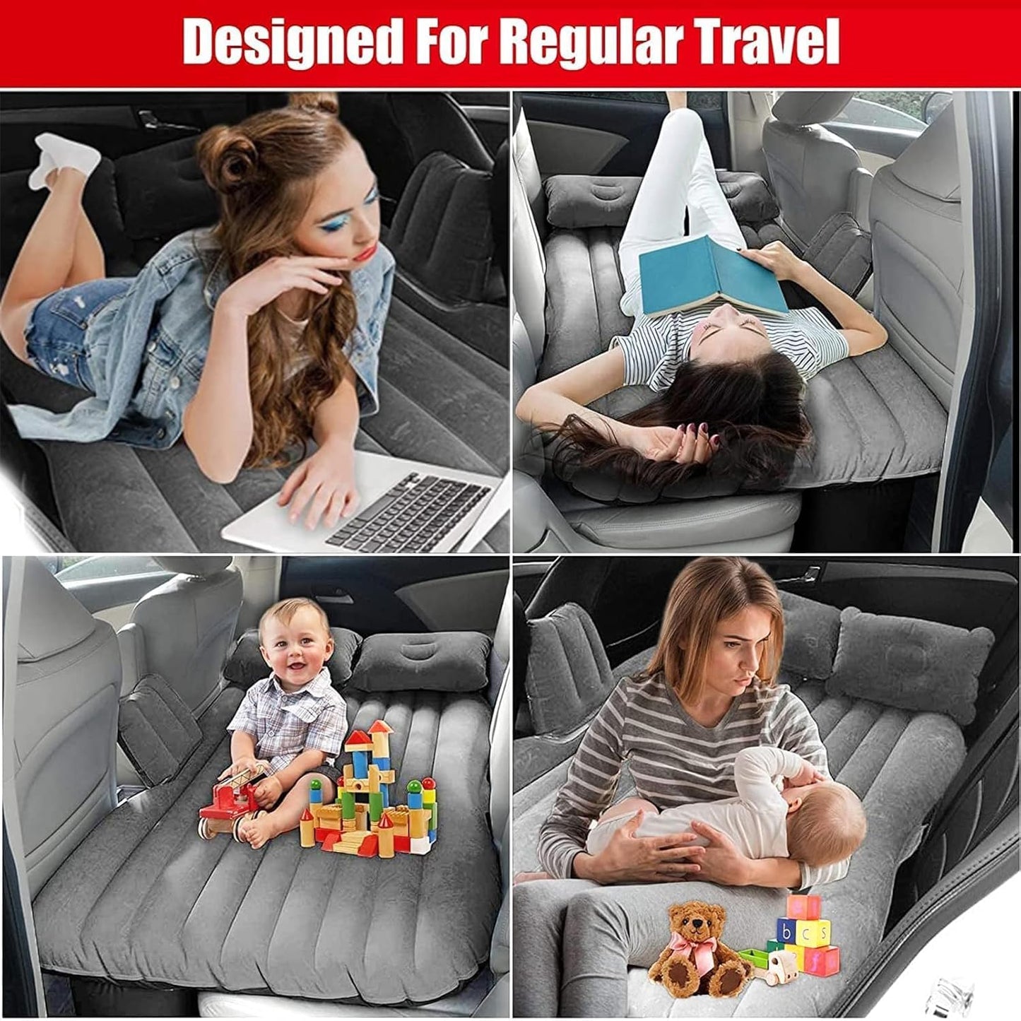 Car Inflatable Bed with Pump & 2 Air Pillow