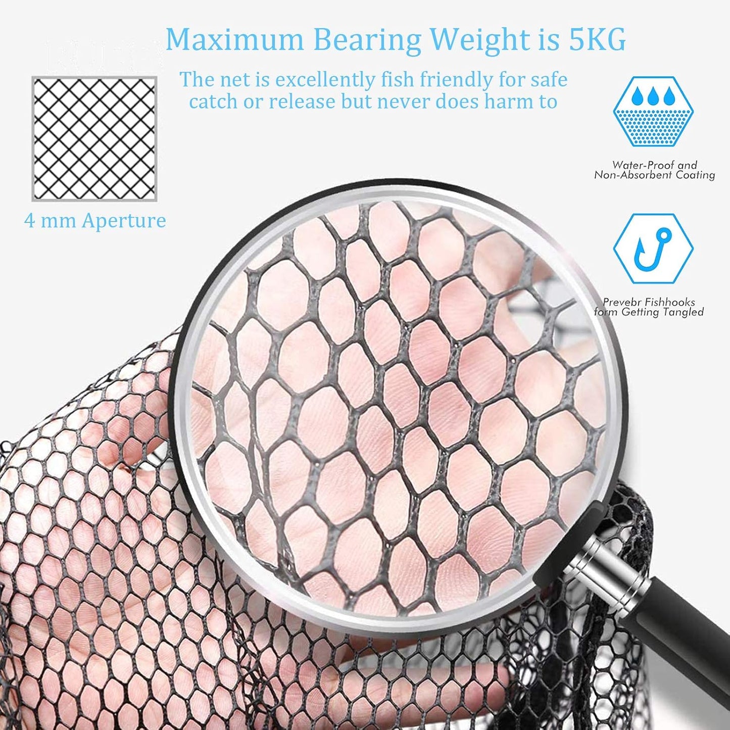 Fishing Landing Net with Stainless Steel Telescoping Pole