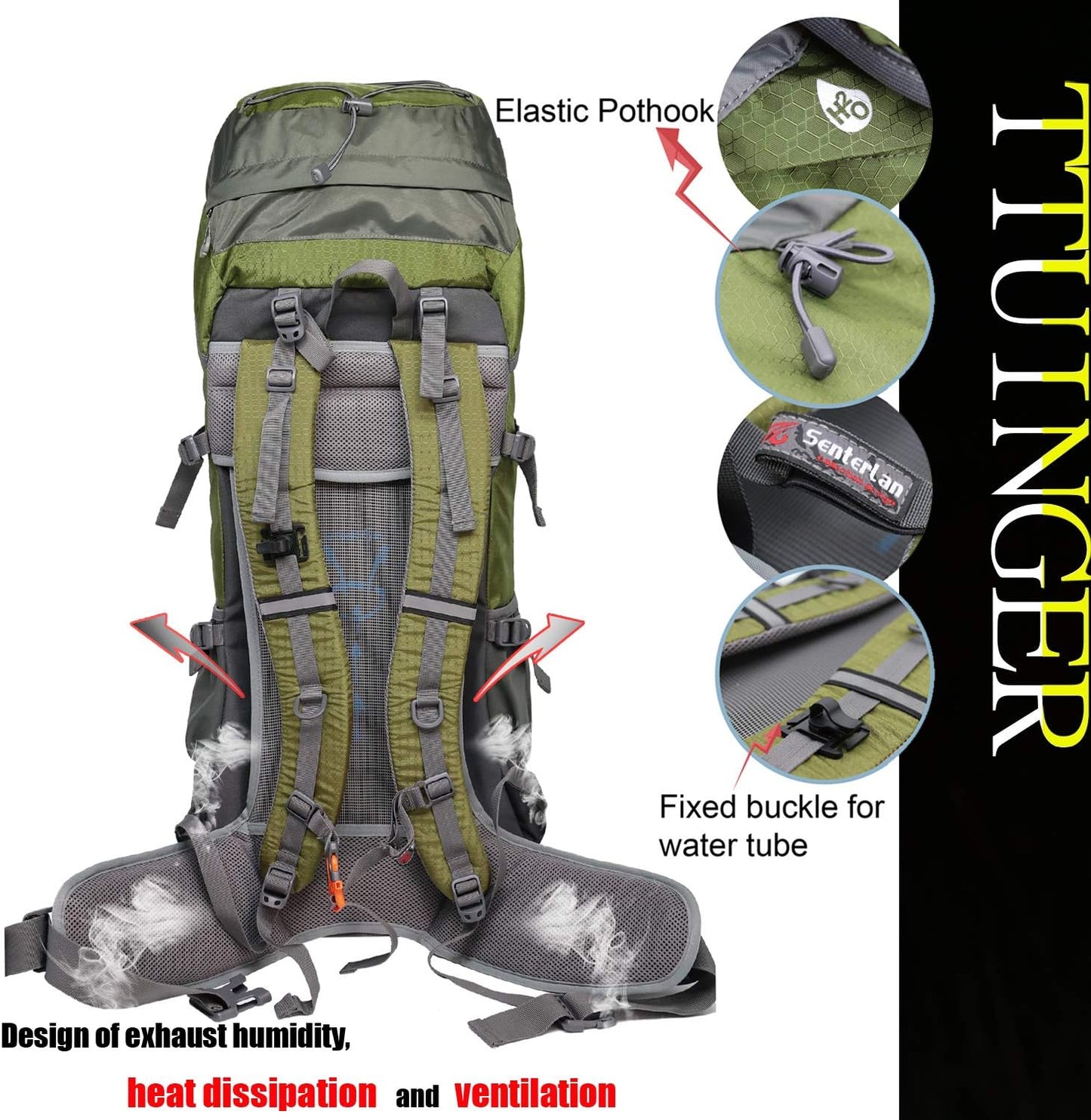 80L Hiking Backpack for Men Women Daypack Backpack Outdoor Waterproof