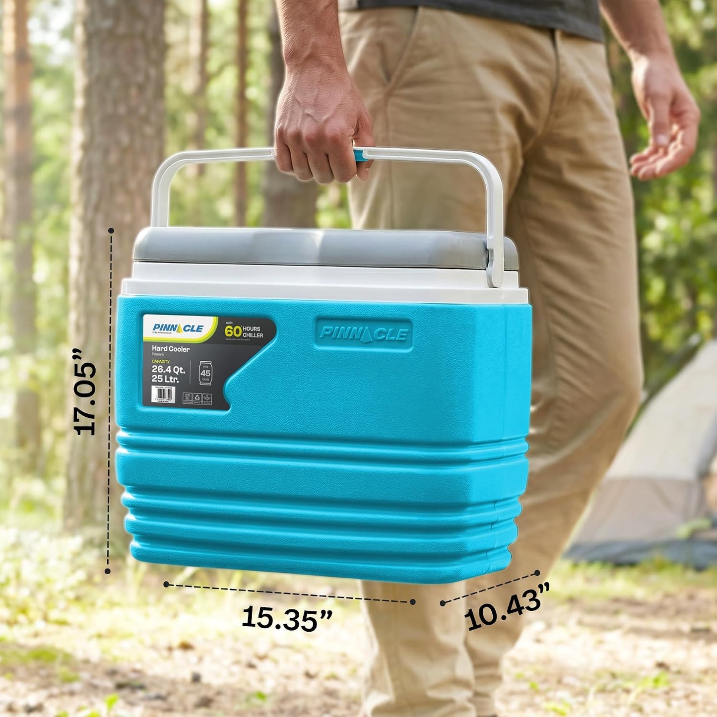 Primero Chiller Ice Box 25 Ltr| Fits 45 cans | Holds Ice Upto 60hrs |Portable Insulated Cooler IceBox with Drink Holder