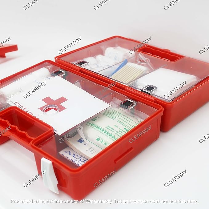 100 Person European Standard First Aid Kit|ABS Plastic HEAVY DUTY |WITH WALL MOUNTED BRACKET