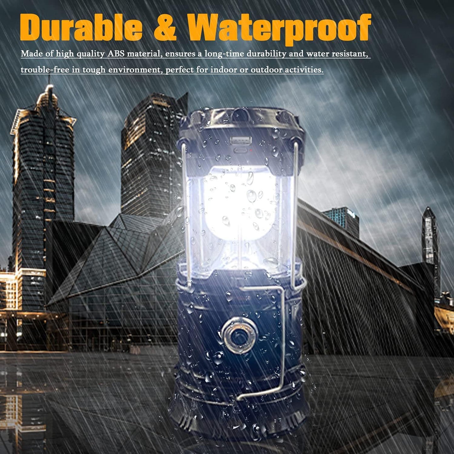 Collapsible Portable LED Camping Lantern Lightweight Waterproof Solar