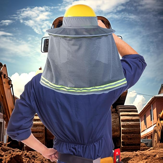 Hard Hat Sun Shield, 3 Pack Full Brim Mesh Neck