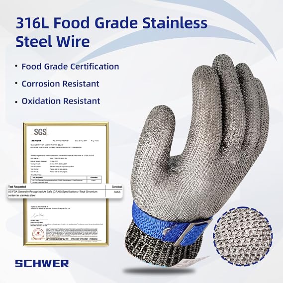 1 hand pack Schwer Old Cut Resistant Glove (wire mesh)