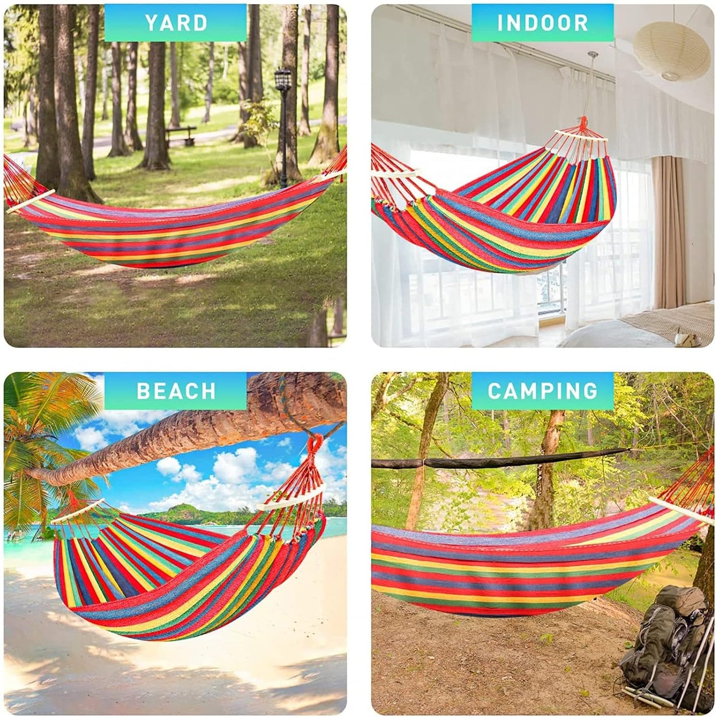Camping Hammock Extra Large Canvas Cotton Hanging