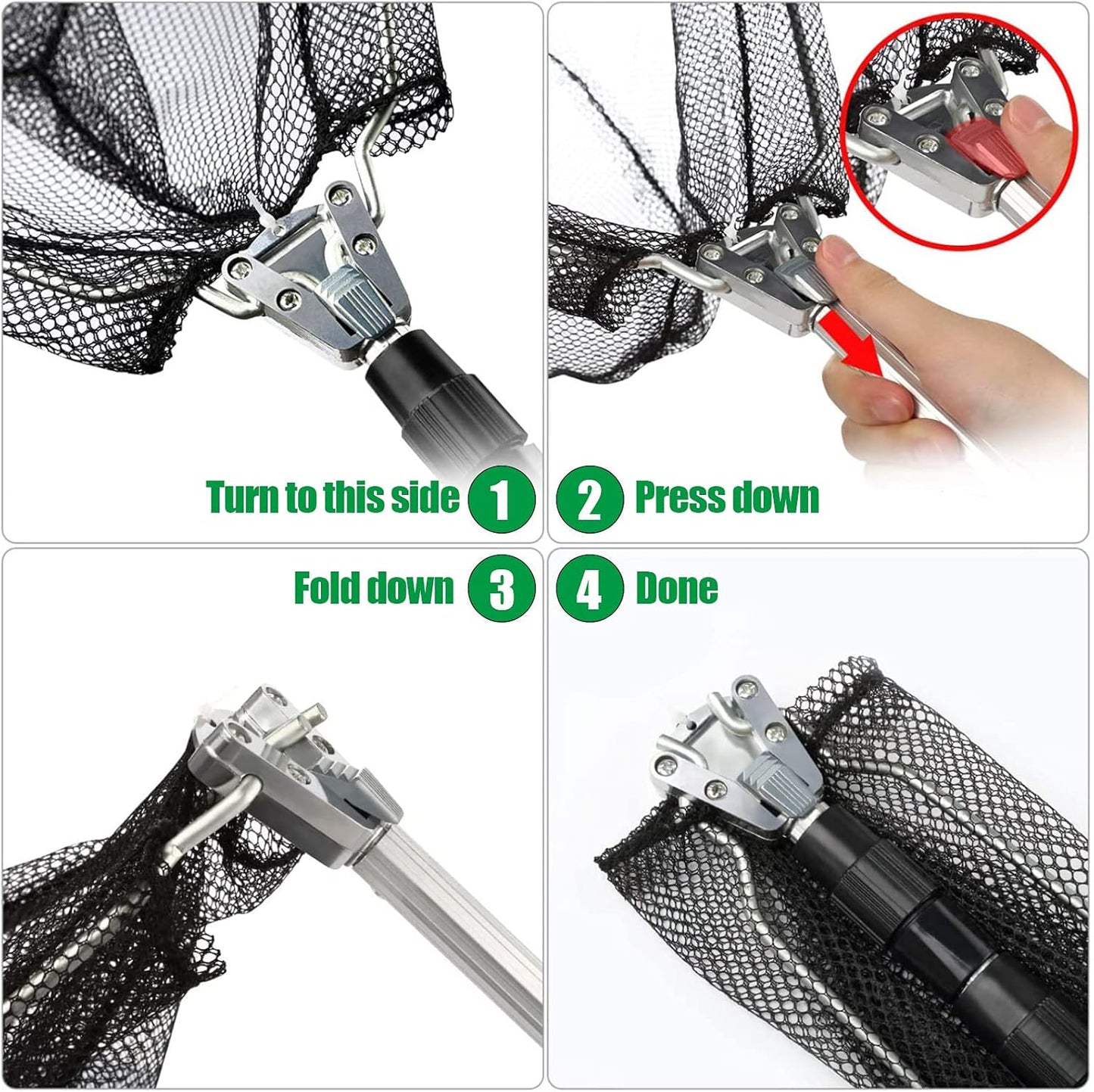 Fishing Landing Net with Stainless Steel Telescoping Pole