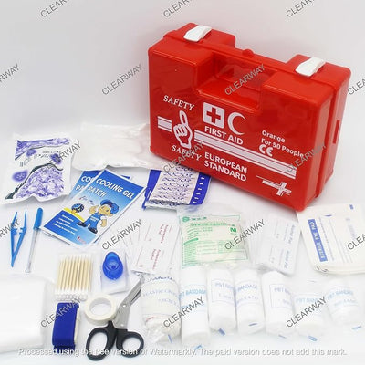 100 Person European Standard First Aid Kit|ABS Plastic HEAVY DUTY |WITH WALL MOUNTED BRACKET