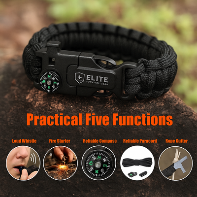 Elite Adventure Ready Survival Bracelet™ Set of 2pcs + 1 free