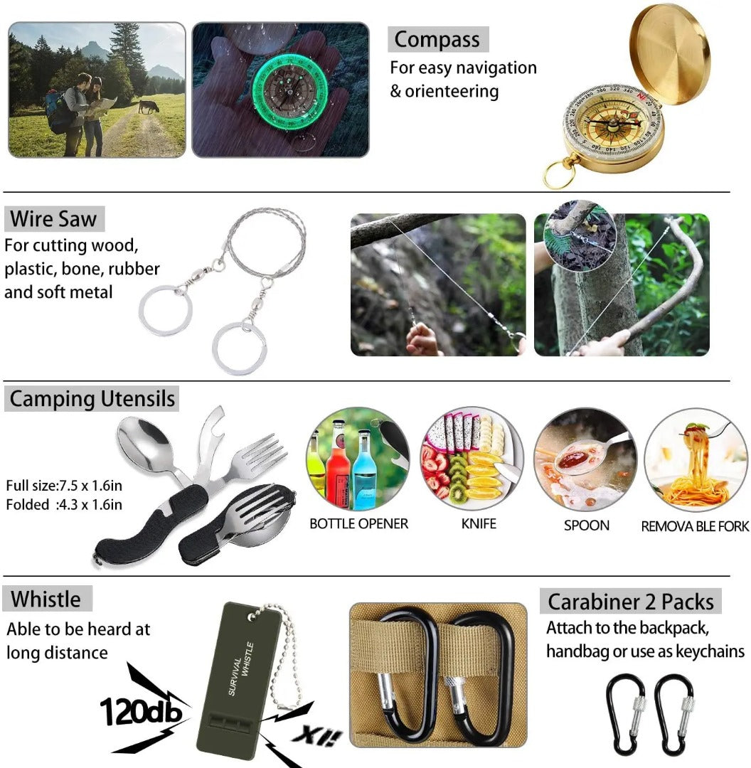 🏕️ Elite Ultimate Survival Kit 100+ Equipments  – Your Tactical Partner for Any Emergency