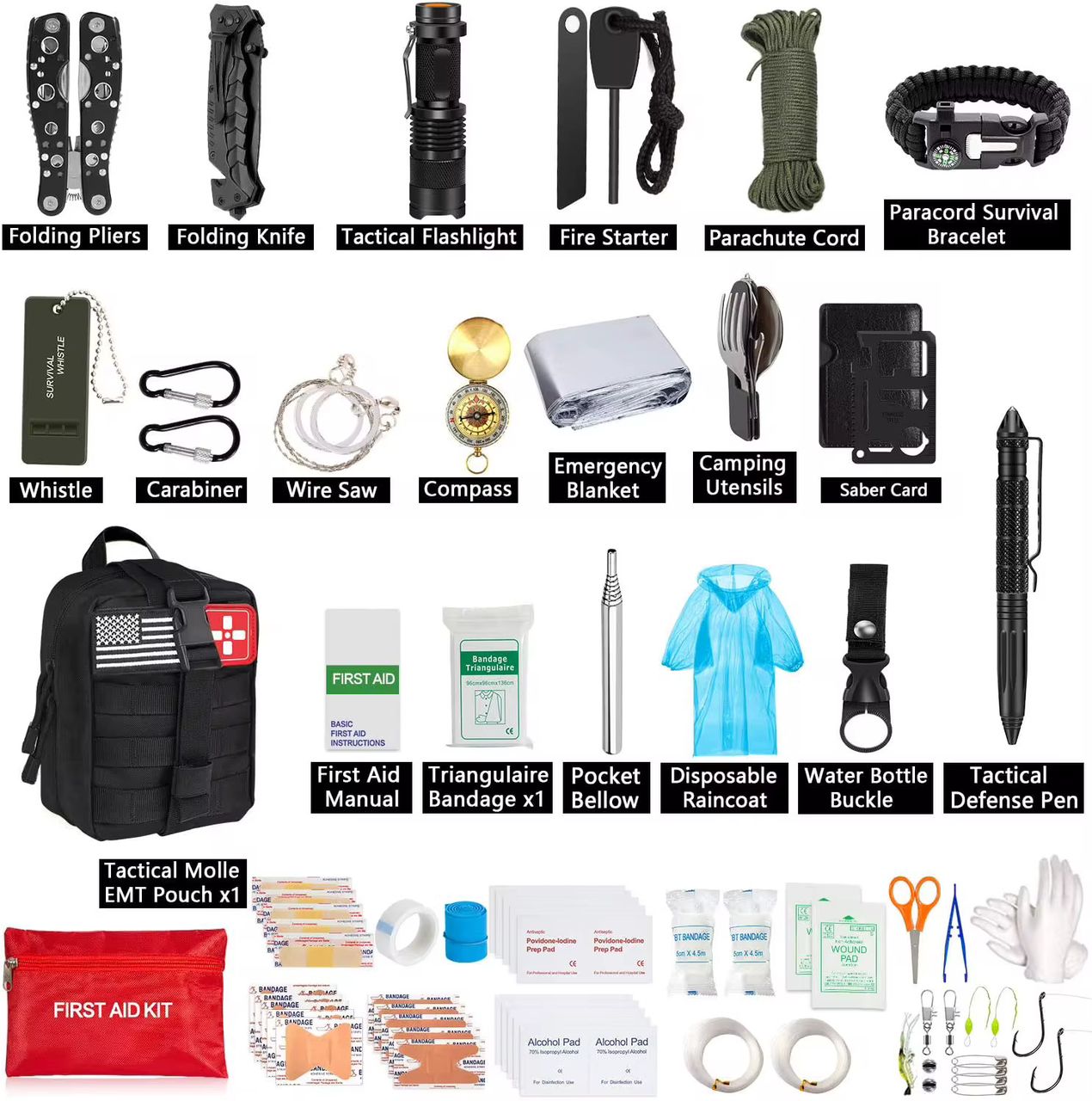 🏕️ Elite Ultimate Survival Kit 100+ Equipments  – Your Tactical Partner for Any Emergency